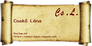 Csekő Léna névjegykártya